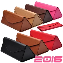 

LONSY Fashion High Quality Luxury Glasses Case Triangular Fold Sunglasses Box Handmade Case For Glasses Brand DC01
