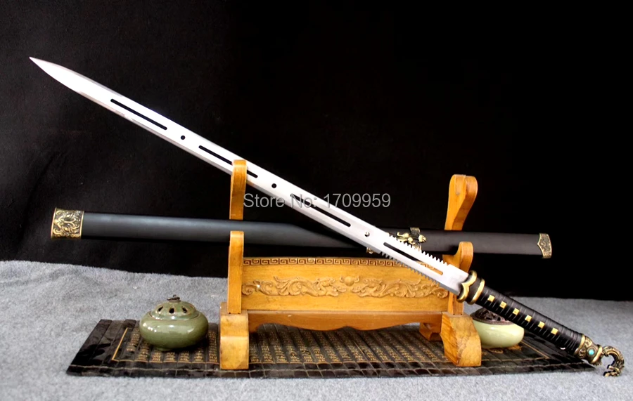 Chinese KungFu Dao Sword Double Edge Sharp High Carbon Steel WuShu/TaiChi Han Tang Saber Jian