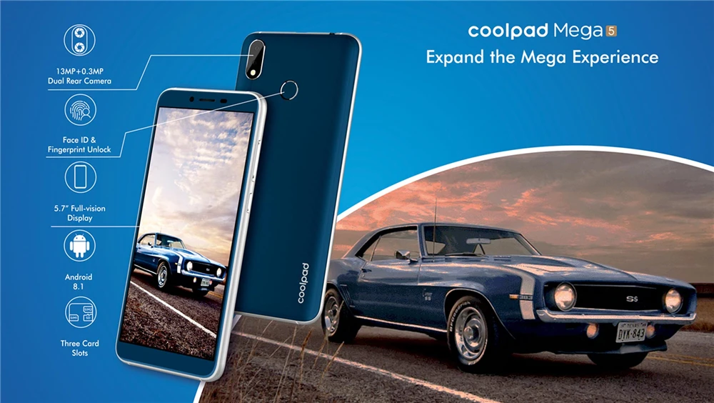 Coolpad MEGA 5 смартфон 3 ГБ ОЗУ 32 Гб ПЗУ 5,77 дюймов 18:9 ips MTK6739 разблокировка лица отпечаток пальца Android 8,1 3000 мАч телефон