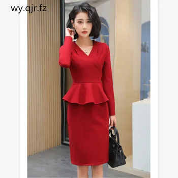 

MGJ-6831#Cocktail Dresses Short V-Neck Long sleeve Red Black plus size party prom dress wgolesale Birthday Two piece dress Girls