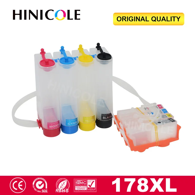 Hinicole Система непрерывной подачи печатных красок для HP178 XL Photosmart 5510 5511 5512 5514 5515 5520