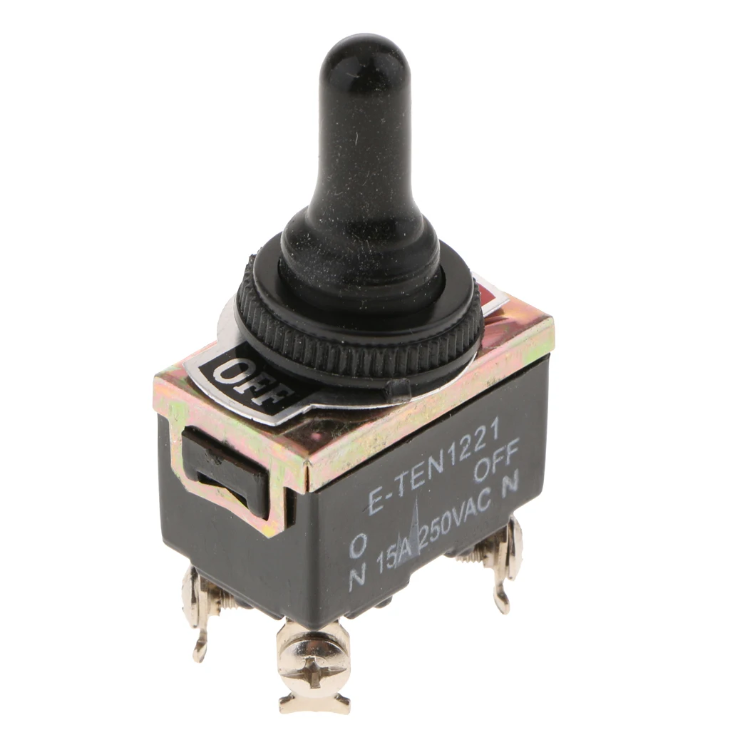 Waterproof Cap, Metal Toggle Flick Switch, Rocker Toggle Switch, ON/OFF 15A 250V AC, Momentary Car Dash