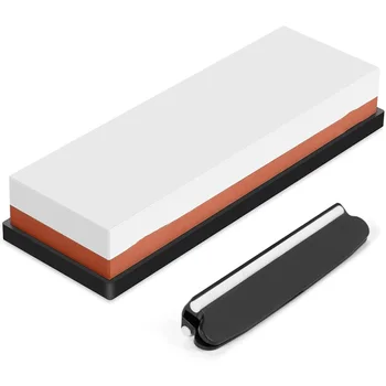 

Whetstone 400/1000 Grit Premium 2-In-1 Dual Grits Water Stone Sharpener Set with Non-Slip Base&Angle Guide for Kitchen