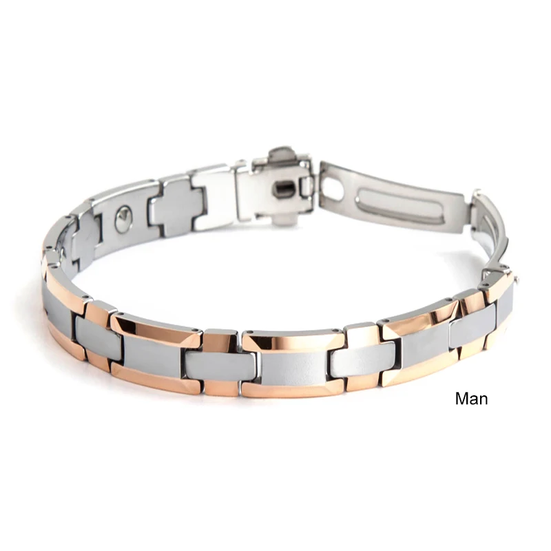 Fashion Luxury Fine Jewelry Bio Health Elements Energy Mens Pure Tungsten Bracelet Pure Germanium Balls Magnetic Man Bracelets