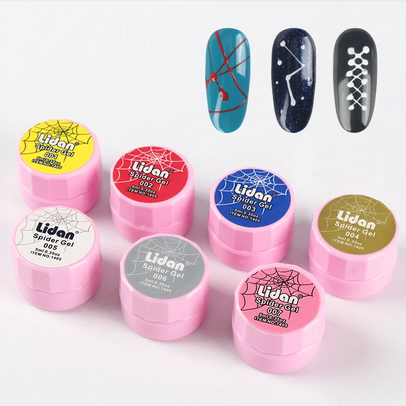 

5ml Nail Spider Gel Web Painting Wire Drawing Nail Gel Lacquer Pulling Silk Creative Nail Art Gel Nail Polish 8 colors Choosen