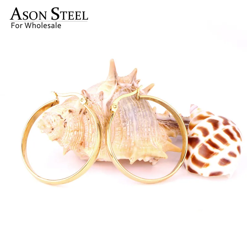 ASONSTEEL, большие серьги-кольца для женщин, Золотой/Серебряный Цветной Круг, круглые серьги, Размер 10 mm-40mm, Женские аксессуары, Brincon, для студентов