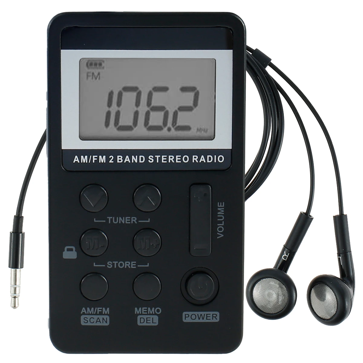 Portable Radio FM AM Pocket with In-Ear Headphones Stereo Mini Transistor LCD Displays Rechargeable Walkman | Электроника