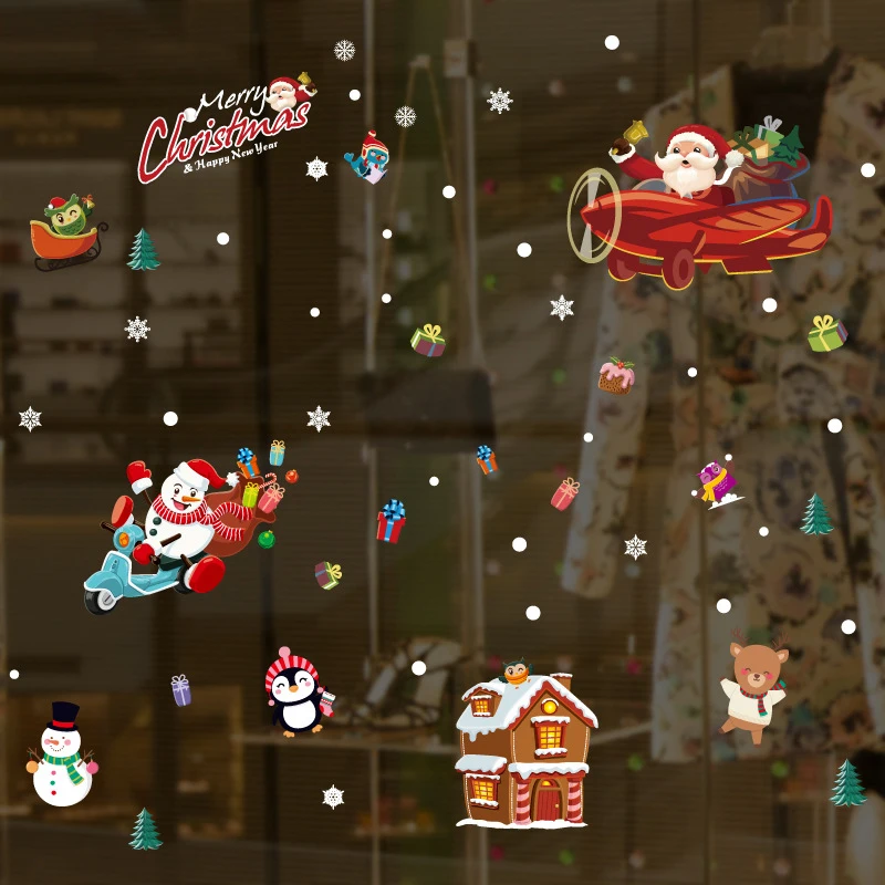 

Christmas Cartoon Wall Sticker At Any Time Remove Waterproof Environmental Protection Decoration Cartoon Color PVC Wall Sticker