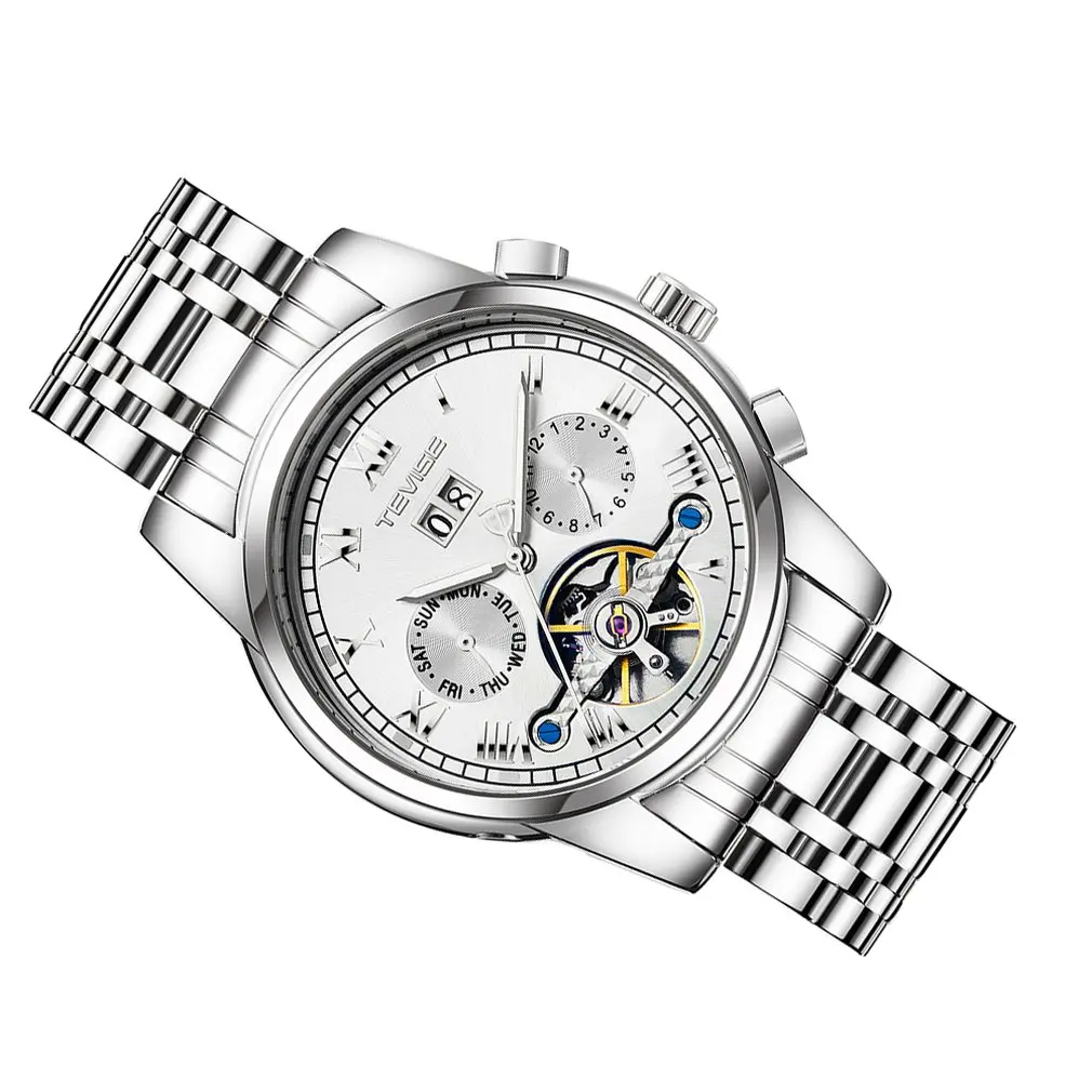 Tevise, роскошный благородный мужской модные часы Модные мужские механические часы многофункциональные водонепроницаемые мужские часы