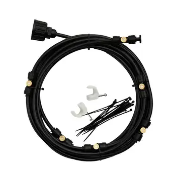 

Misting Cooling System Irrigation Water Kits Garden Yard Sprayer Wartering System Mist Nozzles Sprinkler 6M-18M Black