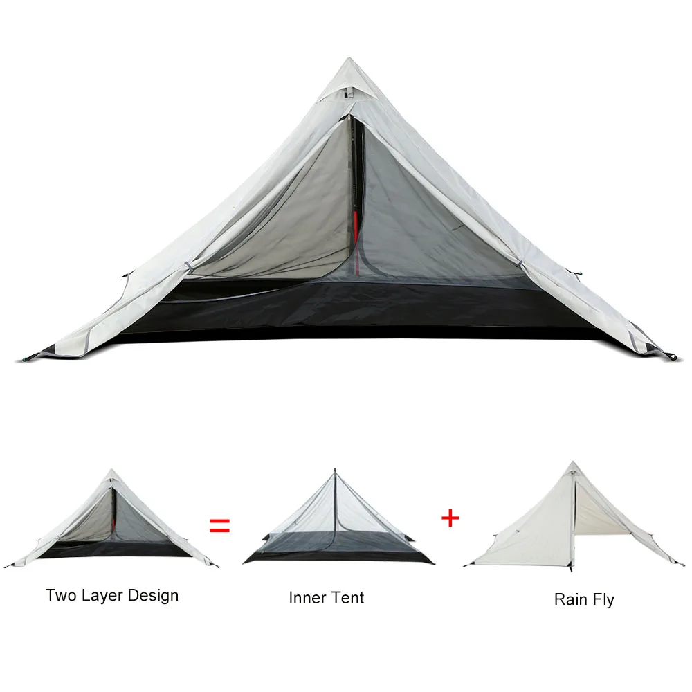 

Waterproof Outdoor Camping Tent Double Layer Outdoor Tent Backpacking Professional 3 Season Tent for Fishing Beach Travel