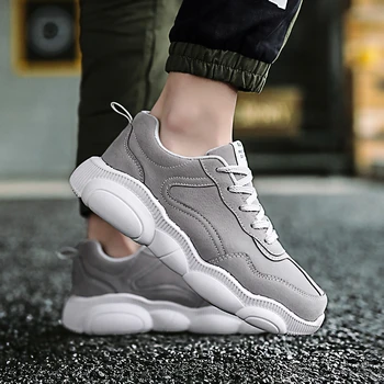 

2019 New Four Seasons Tennis Shoes Men Lace-up Athletic Trainers Sports Male Shoes Outdoor Leisure Walking Sneakers