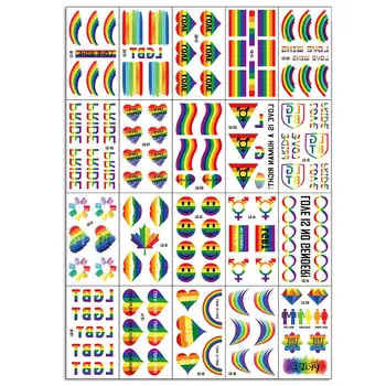 

Colorful Gay Pride Stickers Love Rainbow Pride Flag Stickers Ribbon Parades Festival Party Favors Supplies Decorations