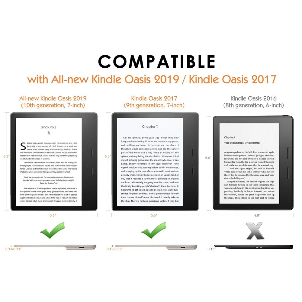 Estojo Origami Stand para Kindle Oasis 9ª Geração e Kindle Oasis 10ª Geração Capa de Couro pu Premium com Dormir Wake - Imagem 5