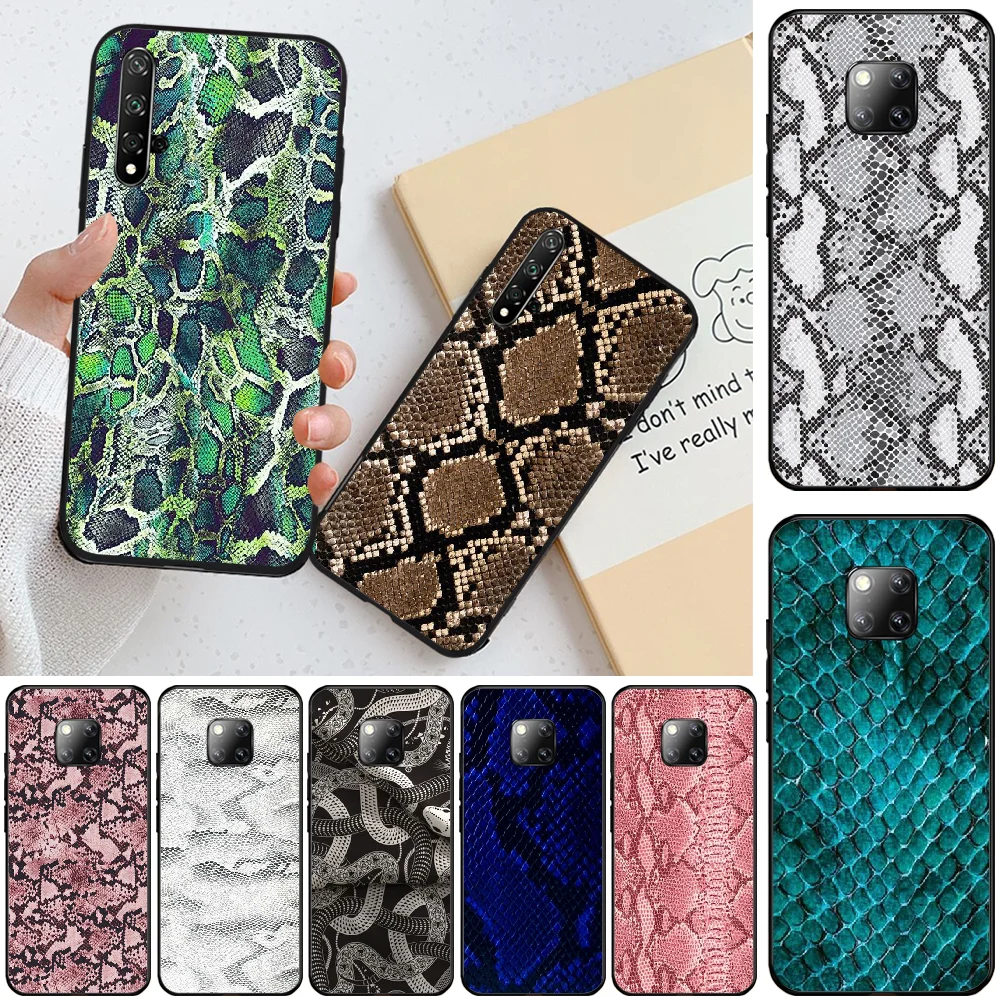 

Reayou Snakeskin pattern Bling Cute Phone Case For Huawei Honor 8 8X 9 9LITE 10 View9 10 10lite 20lite 20