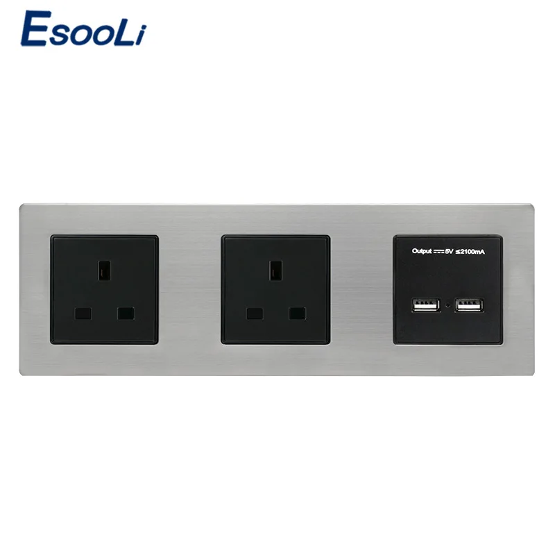 Esooli Великобритания Стандартный двойной разъем питания заземленная