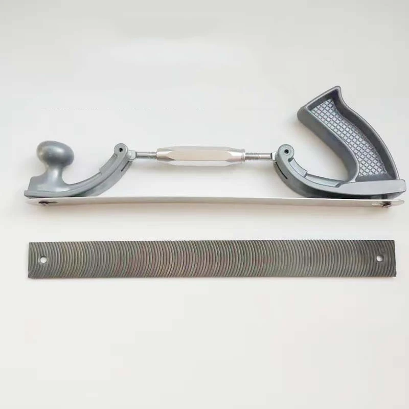 Size Adjustable Frame Milled Tooth Kit Car Body Polisher Files Metal Panel Polishing Curved Tooth Steel File Holder(Medium)