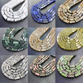 

8*20MM Cuboid Stone Beads Lapis Lazuli Amazonite Quartz Tube Drilled Loose Spacer Jewelry Accessories For Necklace Bracelets DIY