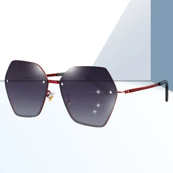 

New Polarized Sunglasses Polygonal Personality Ladies UV Sunglasses Alloy Frame Sunglasses