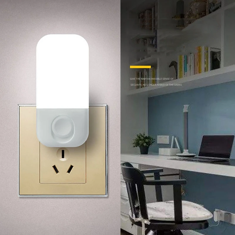 LED Plug-in Night Light LED Dimmer Baby Nursing Eye Sleep Light Bedroom Sleep Light Plug LED Energy Saving Cute Mini Lamp