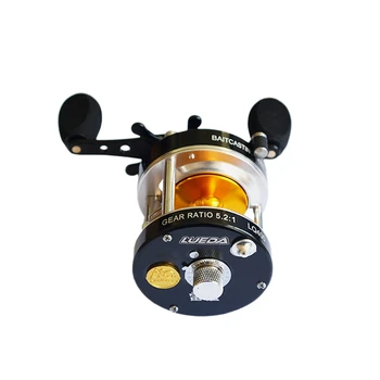 

Reel Round Fishing Reel Salmon/Hardhead Bass and Offshore Salt Water 7Bbs 5.2:1 Trolling Carp Reel