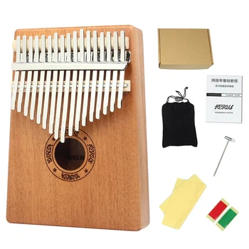 

17 Keys Kalimba Thumb Piano Wood Mahogany Body With Learning Book Tune Hammer For Beginner Musical Instrument
