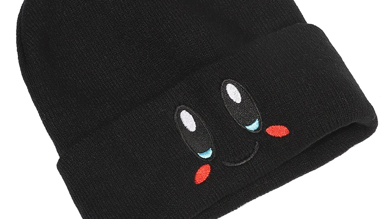 best beanies Anime Cartoon Cute beanie Hat Cosplay Warm Knitted Hat Eye Embroidery Elasticity Beanie Winter Girl Women Skull Cap 2021 grey skully hat