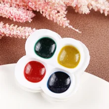 

4-color Semi-dry Gouache Painting Children's Dye Solid Watercolor Plum-shaped Acrylic Art Paint Art Supplies