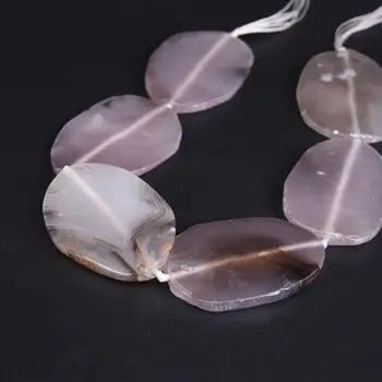 

Natural 43-46X65-69mm Gray Crack Raw Agate Freeform Faceted Nugget Gems Stone Lace Loose Beads 15"
