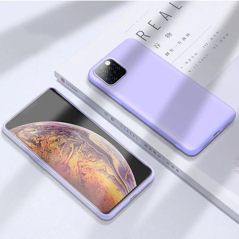 Роскошный силиконовый чехол для телефона для iphone 11 Pro Max для Apple, чехол для iphone Xs Max Xr X 7 8 6 6s Plus, без логотипа, чехол s - Цвет: Light Purple