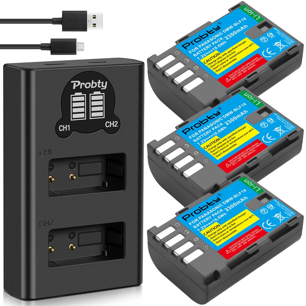 3 шт. DMW-BLF19 DMW-BLF19E DMW-BLF19PP BLF19E Батарея+ светодиодный двойной Зарядное устройство для цифрового фотоаппарата Panasonic Lumix GH3 GH4 GH5 DMC-GH3 DMC-GH4 DMC-GH5 г