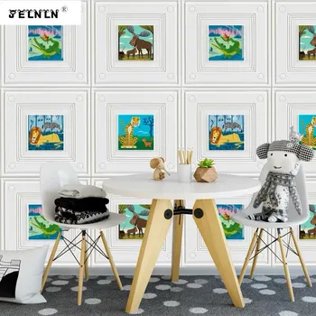 

Cartoon panda penguin pattern wallpaper self-adhesive 3d wall sticker kids room bedroom background foam soft pack wall sticker