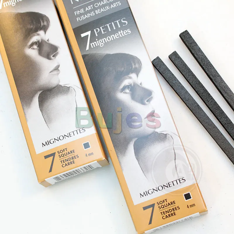 Original Canada Nitram Sketching charcoal bar Special square charcoal 4mm 7 pcs/box Figure landscape painting Art supplies