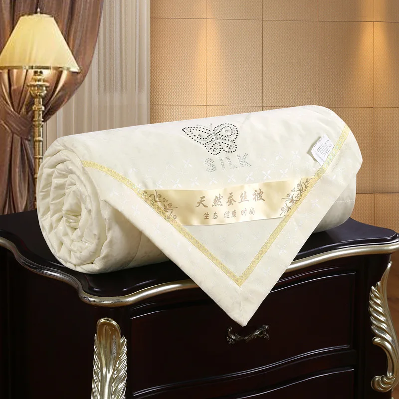 Real Limited High Quality Mulberry Silk Quilt Summer Jacquard Duvets