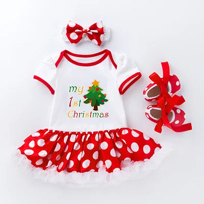 style 6 3 предмета, Рождественская Одежда для новорожденных комплект одежды для маленьких девочек, комплект одежды для малышей на первое Рождество, платье с оборками Одежда для новорожденных - Цвет: style 6