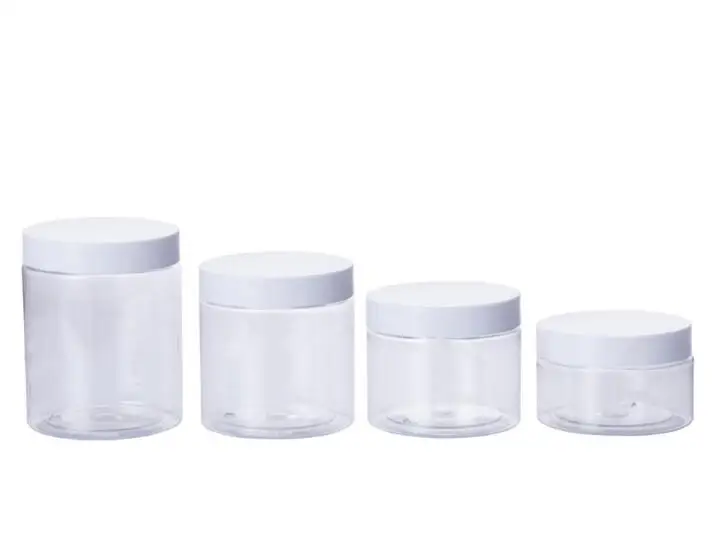 10pcs 30ml 50ml 60ML 80ml 100ml 120ml 150ml 200m Plastic Empty Jar Travel Cosmetic Jar Bottles Makeup Container Bottle Cream Jar - Цвет: with white cap