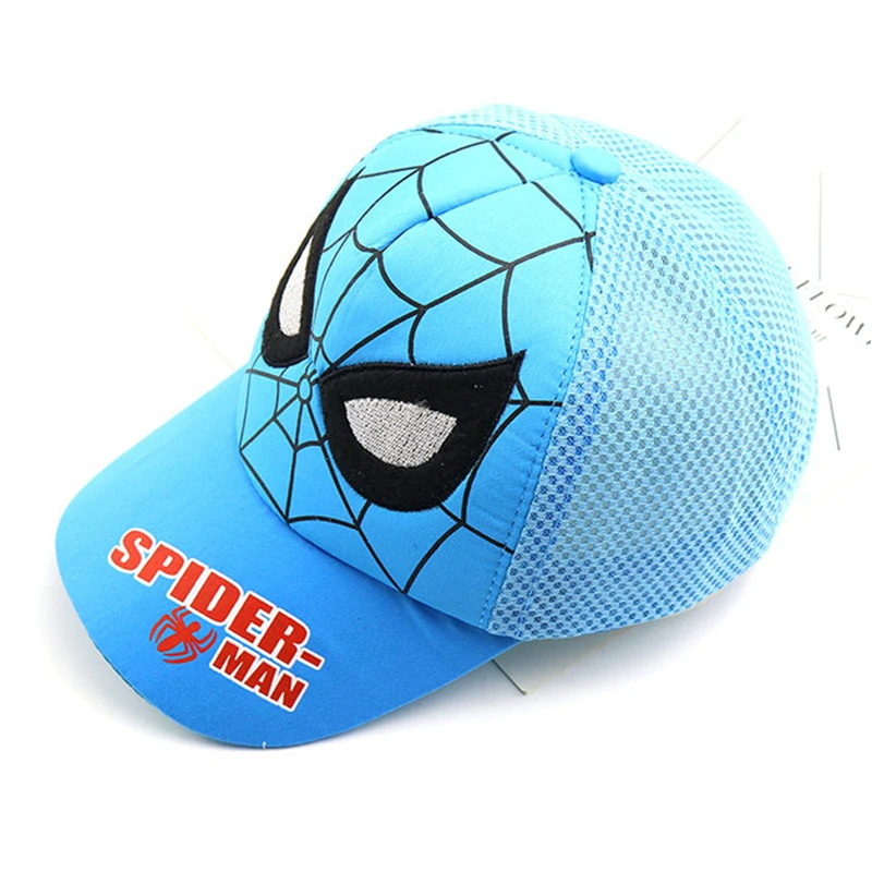 SPIDER-MAN, новая хлопковая детская бейсболка с рисунком Человека-паука, Детская кепка в стиле хип-хоп для мальчиков, бейсболка в сеточку