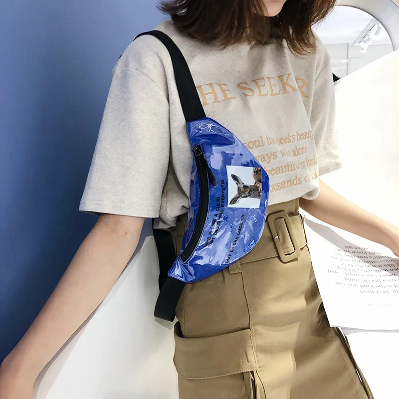 

New Arrival Bag Women's 2019 New Style Korean-style Versatile Chest Pack Poster Patent Leather GIRL'S Crossbody Bag Small Waist