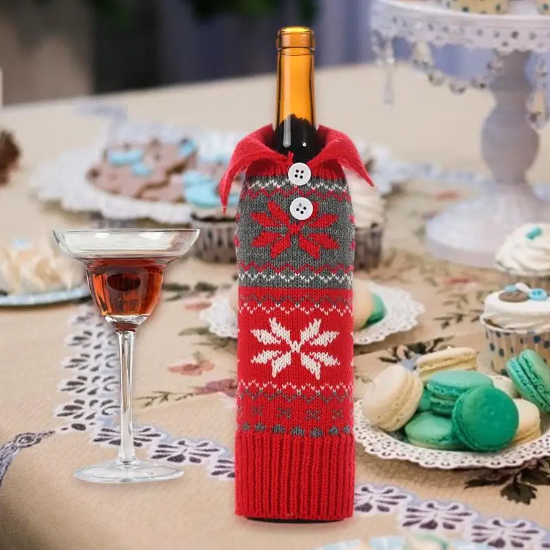 Новогодняя Рождественская винная бутылка, пылезащитный чехол, Санта Клаус, подарочные пакеты, рождественские украшения для дома, декор для обеденного стола