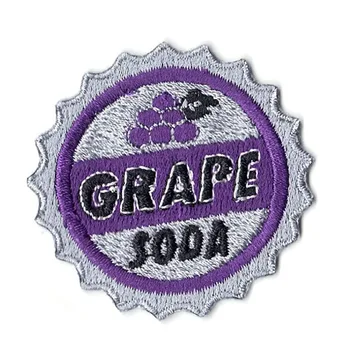 

1.75'' Grape Soda Bottle Cap Merit Badge Embroidered Iron on Patch