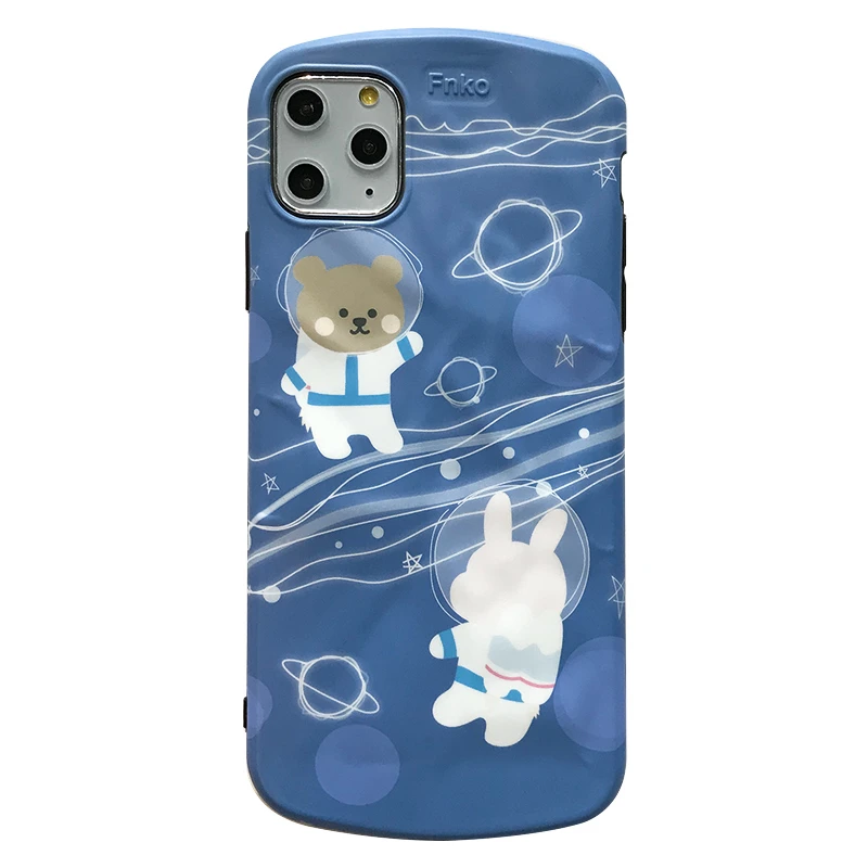 Мультяшный синий дуга милый медведь анти-осень чехол s для iphone 11 11Pro Max XR X XS Max 6S 7 8 Plus Мягкий чехол для телефона пары задняя крышка