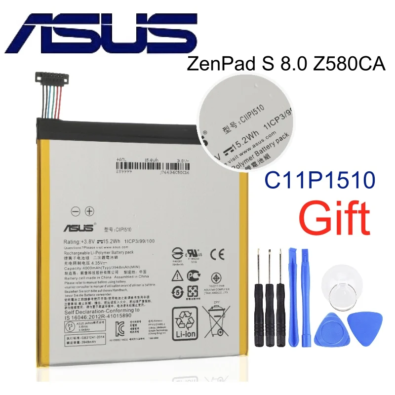 Оригинальный аккумулятор для планшета ASUS C11P1510 ZenPad S 8 0 Z580CA 4000 мАч|Аккумуляторы