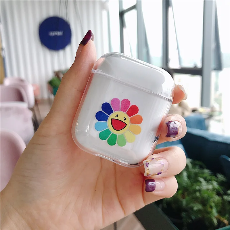 Милый Bluetooth чехол для наушников для Airpods 2 Чехол прозрачный жесткий чехол для Airpod Защитная крышка для Air Pods аксессуары Etui