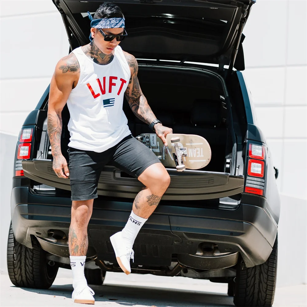 Brand Gyms Clothing Mens Bodybuilding Tank Top Running Cotton Sleeveless Vests Sweatshirt Fitness Workout Sportswear Tops Male
