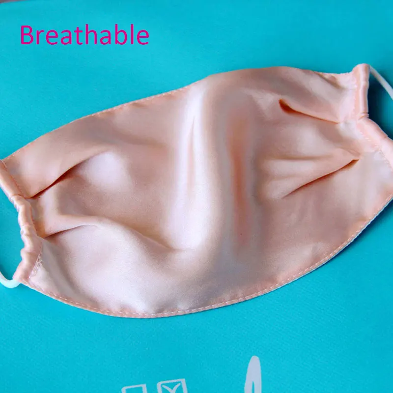 Women Mulberry Silk Masks Flower Print Thin Sunscreen Silk Masks Breathable Fashion Mouth Mask Men Dust Proof Washable