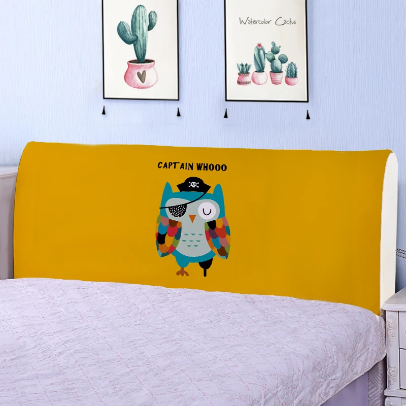 

Korean Cartoon Animal Cotton Linen Printed Full Enclosed Elastic Dust-proof Bed Head Cover/ Protective Cover