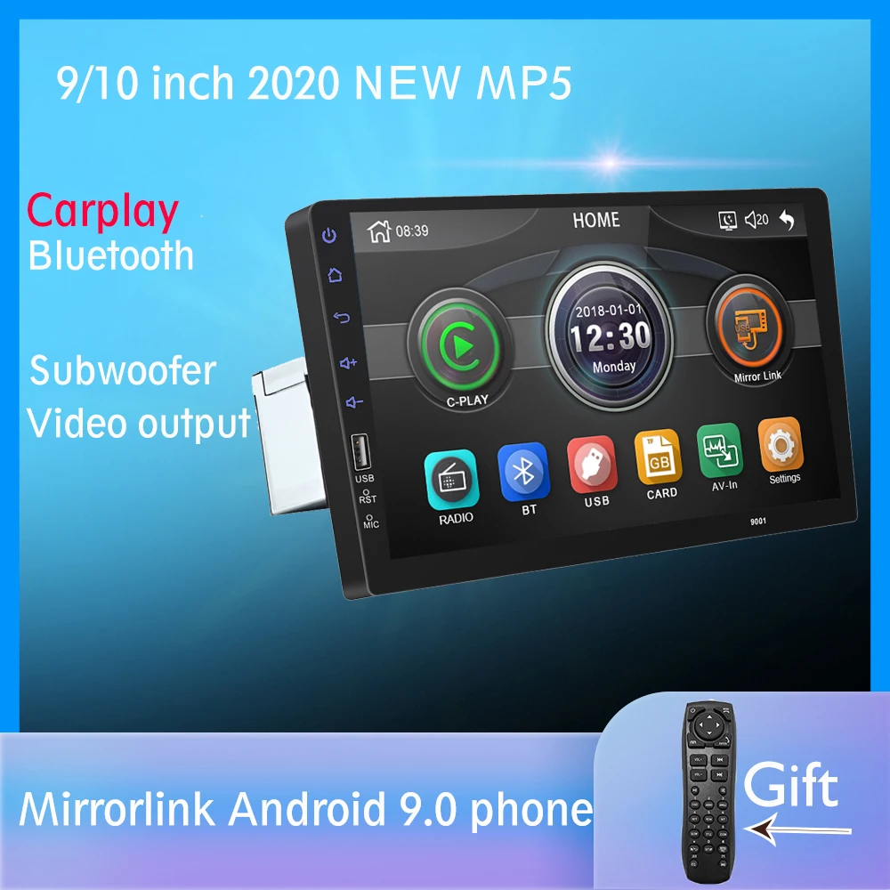 Встроенный Carplay Mirror link Android 9,0 2din автомобильный радиоприемник 9 дюймов Bluetooth USB камера заднего вида MP5 плеер один Din Авторадио Встроенный Carplay Mirror link Android 9,0 2din автомобильный радиоприемник 9 дюймов Bluetooth USB камера заднего вида MP5 плеер один Din Авторадио