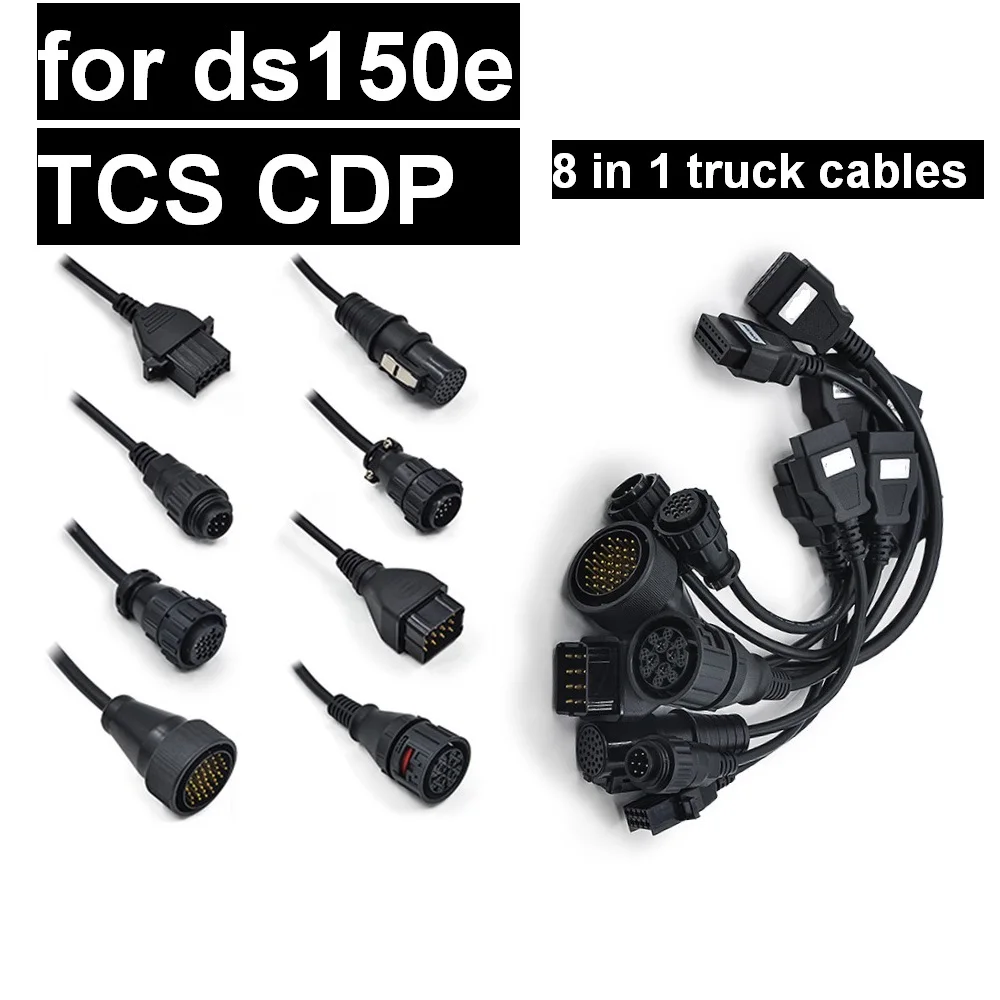 #*Cheap OBD OBD2 Car Truck Cables Full Set 8 Car Truck Extension Cables Auto diagnostic Scanner tool for Scania for tcs VCI WOW Parts