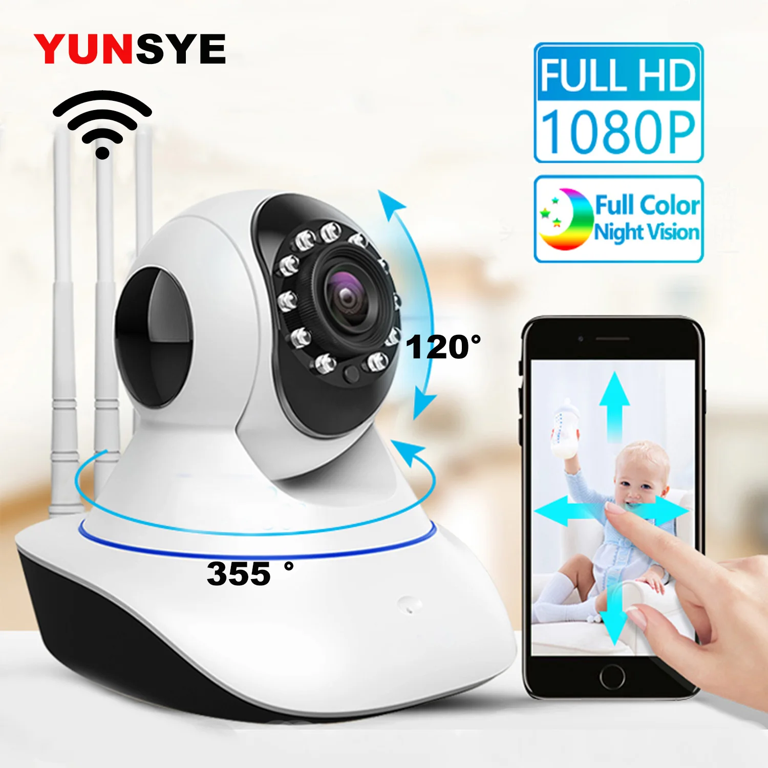 Беспроводная Wi Fi IP камера YUNSYE HD 1080P CCTV монитор для домашней безопасности