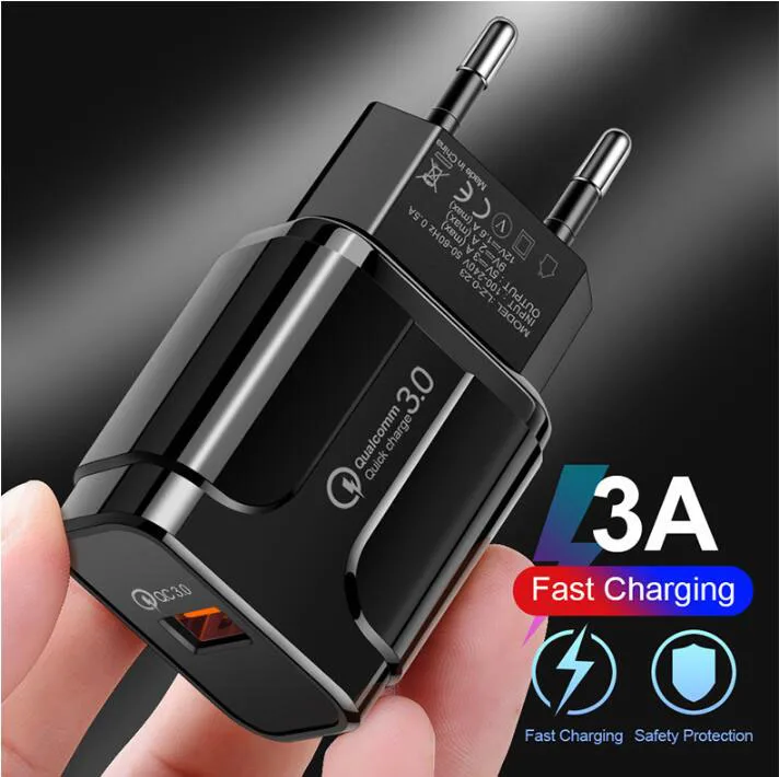 

Quick Charge 3.0 18W Qualcomm QC 3.0 4.0 Fast charger USB portable Charging Mobile Phone Charger For iPhone Samsung Xiaomi